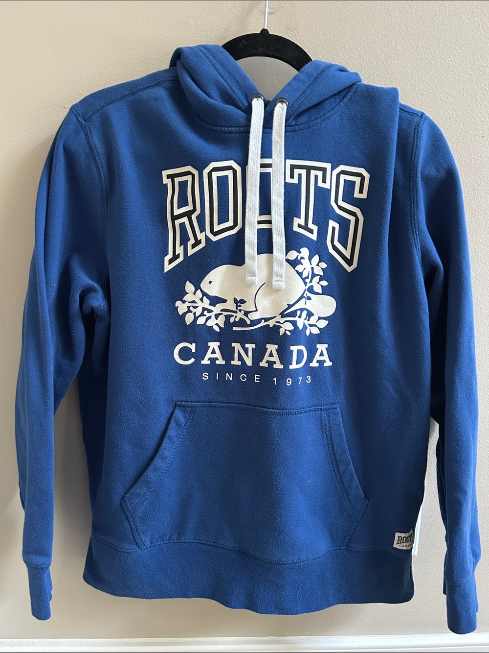 Roots Canada Blue Logo Hoodie